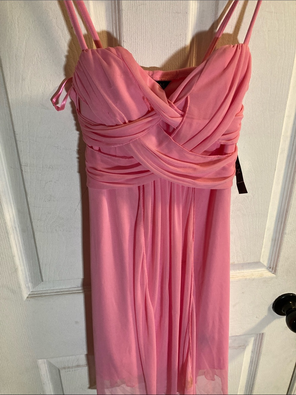 glam Pink Ruched Chiffon Prom Dress